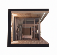 Maison préfabriquée moderne en acier, design populaire, avec panneaux solaires, grande entrée en aluminium et salle de bain intégrée