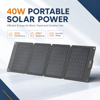 Panneau solaire portable pliable à 4 panneaux avec conversion à haut rendement pour le camping, les voyages et les situations d'urgence, vente en gros OEM ODM