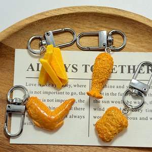 Llavero de simulación de comida CHENXI: Colgante de nuggets de pollo y muslo asado, juguete infantil, llavero promocional - Product Image 2