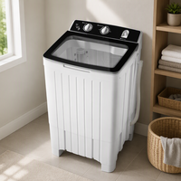 Lave-linge semi-automatique domestique 15 kg, machine à laver commerciale à chargement par le haut, multi-tambour, lavage segmenté, cuve unique