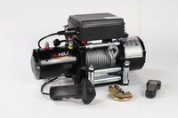 Treuil électrique sans fil portable 12V/24V, mini moteur haute vitesse, construction en aluminium, câble en acier, capacité de charge de 12000 lb