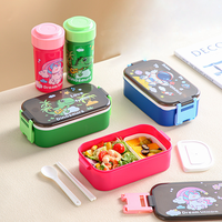 Lonchera Infantil Ecológica y Apta para Calentar con Tapa de Plástico y Vaso de Agua Antiderrames de Regalo