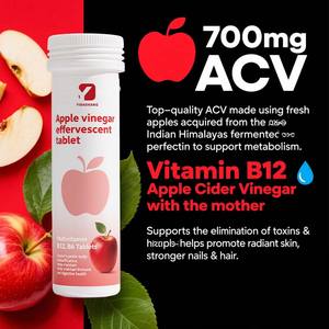 Comprimés OEM de multivitamines B12 B6 de haute qualité Vinaigre de pomme Tablette effervescente Complément alimentaire pour système immunitaire et digestif - Product Image 6