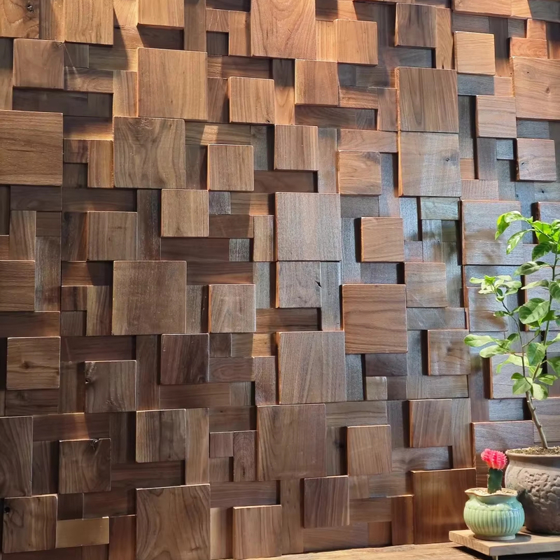 STEPS Solid Wood Mosaic Wall Art