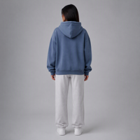 Hoodie Fleece Wanita Grosir OEM, Model Oversize dengan Bahu Jatuh, Potongan Kotak, Bahan Brushed Loopback