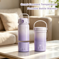 Chauffe-biberon rechargeable et détachable avec fonction de chauffage, intérieur en acier inoxydable 316L, 35-55 ℃   Chaleur longue durée pour l'extérieur