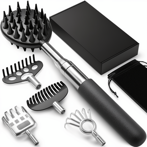 <span class=keywords><strong>Gelibo</strong></span> - Rascador de Cuello Telescópico Grande con 5 Cabezas Desmontables, Masajeador de Cuello Extensible con Función Musical, Regalo para el Día de San Valentín - Product Image 4