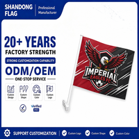 Drapeau de fenêtre de voiture personnalisé avec logo de club, mât en plastique, polyester durable et écologique, drapeau national, design personnalisé, événement sportif