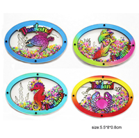 Nouvelles Boîtes Magnétiques en Acrylique pour Réfrigérateur, Design Animaux Marins, Réutilisables, Personnalisables (Couleur et Forme), Remplies de Sable, Autocollants Magnétiques Souvenirs