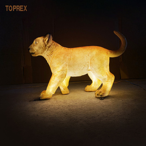 Grande sculpture de lion LED, motif lumineux de festival, œuvre d'art artisanale pour l'extérieur, pour l'entrée du zoo, la place commerciale, la rue, les lieux de photographie de vacances - Product Image 4