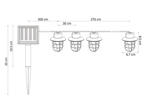 Thiết kế mới 2024 năng lượng mặt trời Powered 10 Trắng ấm lồng bóng đèn LED năng lượng mặt trời chuỗi Lights đối với trang trại sân vườn trang trí - Product Image 4