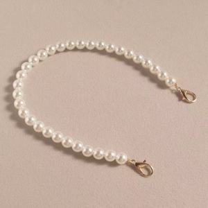 Chaîne de sac en perles beiges rouge vif de 8 mm avec fermoir mousqueton doré, accessoires de bijoux DIY, options de longueur de 15 cm à 120 cm - Product Image 4