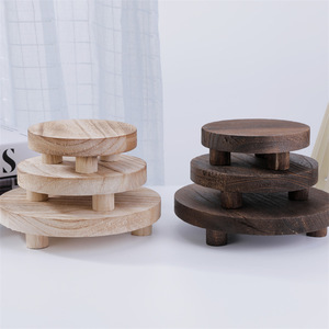 Solid wood base stand, wooden bathroom toiletries tray, scented <b>candle</b> <b>holder</b>, wooden milk tea shop cake base - Product Image 2