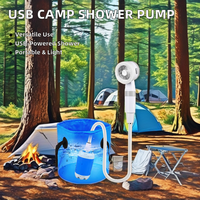 Pompe de Douche Extérieure Électrique Portable en PVC Légère USB Rechargeable pour Camping, Lavage de Voiture, 5000mAh pour Voyage