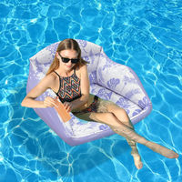 Fauteuil flottant gonflable carré pour piscine, en PVC épaissi, écologique, avec siège individuel en maille, pour l'été