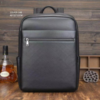 Sac à Dos d'Affaires et Scolaire en Cuir Pleine Fleur Noir, Véritable Peau de Vache, Prix Bas, Vente Chaude, Sacoche pour Ordinateur Portable