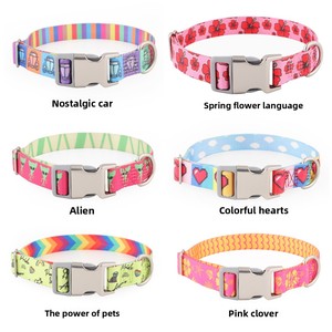Collier de promenade pour chien réglable en nylon personnalisé avec impression par transfert thermique, motif floral pour chiens de taille moyenne à grande, idéal pour les Alaskan <span class=keywords><strong>Malamute</strong></span> - Product Image 5