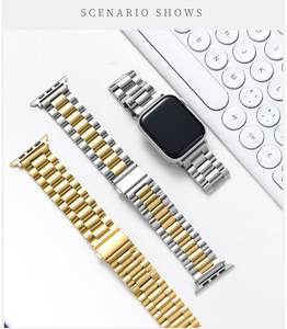 Business inossidabile in metallo 3 perle solido braccialetto orologio intelligente cinturino in acciaio inossidabile per <span class=keywords><strong>Apple</strong></span> <span class=keywords><strong>Ultra</strong></span> 2 serie 8 7 6 5 4 3 - Product Image 5