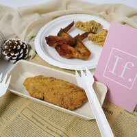 Plateau en pulpe de bagasse compostable de 9 pouces, assiette alimentaire jetable biodégradable et écologique pour la restauration