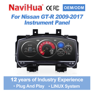 หน้าปัดดิจิตอล NaviHua ดีไซน์ใหม่สำหรับรถยนต์ ระบบ Linux จอ LCD แสดงผลความเร็วแบบอัตโนมัติ ห้องนักบินเสมือนจริงสำหรับรถยนต์นิสสัน GTR ปี 2009-2017 - Product Image 1