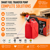 Pompa Transfer Bahan Bakar Listrik Portabel OEM Grosir Bertenaga Baterai Tekanan Rendah 3.2GPM Pompa Transfer Bahan Bakar Sensor Auto-Stop