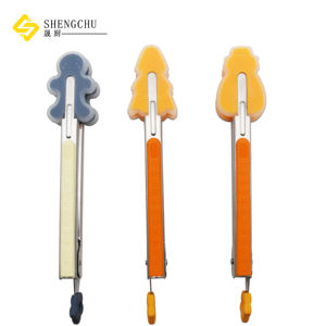 Accessoires de cuisine durables, pince alimentaire en silicone de qualité alimentaire avec manche en acier inoxydable, pinces à spaghetti et à pain, adaptées pour le barbecue - Product Image 1