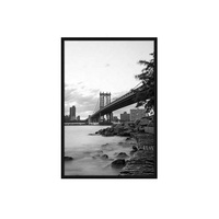 Vente chaude moderne noir Plexi-verre bois cadre Photo 24x36 grand pour la maison tenture murale haute qualité affiche cadre Photo