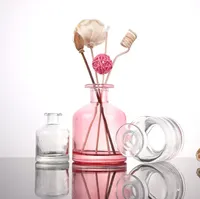 Verre rond de 50ml 100ml 150ml pour bouteille de diffuseur de roseau avec huile essentielle de liège en bois Aromathérapie Parfumé Sérigraphie