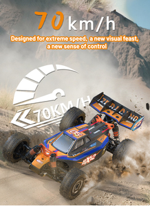 Voiture de course RC avec pneus en caoutchouc résistants à l'usure et direction précise, idéale pour les courses de compétition - Product Image 2