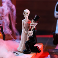 Figurines en résine de mariée et marié à thème Halloween, décorations d'art pour jardin, salon, entrée et table
