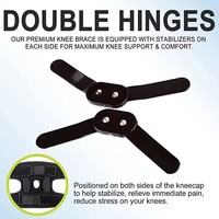 Attelle de genou articulée en néoprène avec sangles parallèles, stabilisateurs latéraux doubles, rotule ouverte réglable pour le soulagement de la douleur au genou
