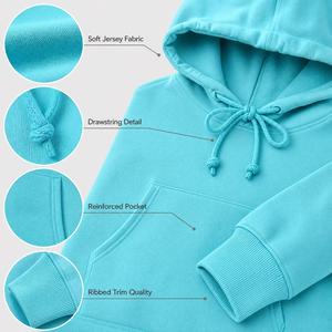 Sudadera con Capucha Turquesa para Mujer, con Cuello Alto y Cordones Ajustables, Corte Holgado, para Colecciones de Ropa Urbana y Deportiva - Product Image 5