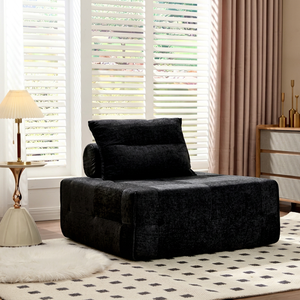 Sealed Shrink Carton Modular Cube Couch Single Person Durable Suede Floor Settee Frameless Low Lounge Chair <b>Inflatable</b> Vacuum - Product Image 1