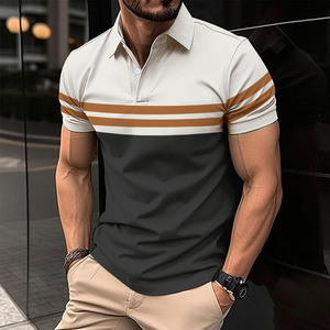 Personalizzato da uomo a righe a maniche corte in poliestere Golf per <span class=keywords><strong>Polo</strong></span> tinta unita uniforme con risvolto alla moda personalizzabile per <span class=keywords><strong>Polo</strong></span> - Product Image 6
