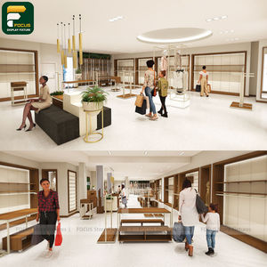 Exhibidor de Ropa Minimalista para Tienda, Mostrador de Ropa, Vitrina de Vidrio, Muebles para Comercio Minorista - Product Image 3