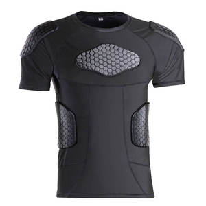 Maillot de compression <span class=keywords><strong>personnalisé</strong></span> pour homme avec 6 protections antichoc pour le sport, football, basketball, protection de la poitrine et des côtes - Product Image 1