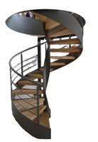 CBMMart Escalier d'intérieur en bois de chêne massif haut de gamme personnalisé 2024 Escalier en bois massif rotatif en métal Petit escalier en colimaçon