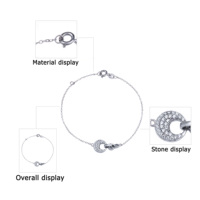 Bracelet à maillons en argent 925 plaqué platine avec zircon pour femme, cadeau de mariage ou de fête