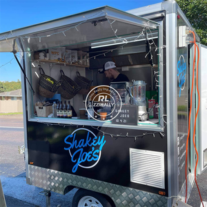 Chariot mobile de restauration rapide entièrement équipé en acier inoxydable pour kebab, café, hot-dogs et <span class=keywords><strong>burgers</strong></span>, avec support de remorquage - Product Image 1