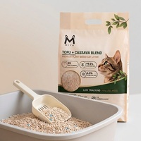 Litière pour chat Miya Pet Supplies, mélange de tofu et de manioc, parfum lavande, forte absorption, jetable aux toilettes, contrôle des odeurs, à base de plantes