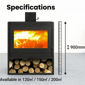 Poêle <span class=keywords><strong>à</strong></span> <span class=keywords><strong>bois</strong></span> en acier durable <span class=keywords><strong>à</strong></span> triple combustion avec verre <span class=keywords><strong>de</strong></span> sécurité et <span class=keywords><strong>cheminée</strong></span> <span class=keywords><strong>de</strong></span> 150 mm <span class=keywords><strong>pour</strong></span> villa - Product Image 3