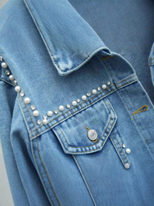 Spring Autumn Women New Casual <b>Denim</b> Tops <b>Coat</b> Lady Fashion Short Cowboy Outwear Female Long Sleeves Jeans - Product Image 4