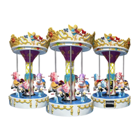 Machine à jetons de jeu d'arcade de carrousel d'ange de joueurs des enfants 3 pour le parc d'attractions