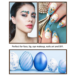 Pegatinas de diamantes de imitación personalizables azul <span class=keywords><strong>lago</strong></span> con purpurina, autoadhesivas, para el cabello, rostro, cuerpo, ojos y uñas, ideales para festivales. - Product Image 4