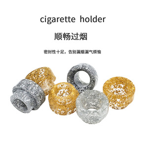 Porte-cigarette en résine scintillante, embout 810, accessoire de fumée, filtre rond jetable, style luxueux - Product Image 1