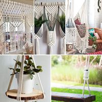 Untaian kabel Macrame tali katun alami terpilin 3mm tali lunak untuk membuat rajutan gantungan dinding gantungan Tanaman kerajinan