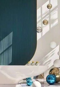 Panel de pared semicircular, acabados de primera calidad estriados, paneles de pared duraderos de calidad consistente, Interior de pared para espacio comercial - Product Image 6