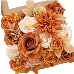 Arrangements de bouquets de mariée de haute qualité, fleurs bleues, roses, dahlias, têtes de fleurs mélangées pour la décoration de mariage DIY, baby showers - Product Image 2