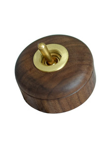 Schwarznuss-Messing Retro-Kippschalter Designer Industriestil Dekoration Kreative Wand-Stromkreissteuerung China - Product Image 5