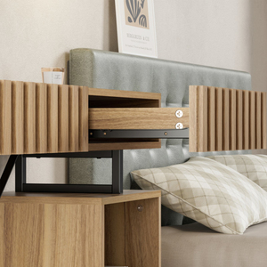 Factory Direct Shiplap Design Bedroom <b>Dressing</b> <b>Table</b> <b>with</b> Mirror and Metal Sled Legs - Product Image 4